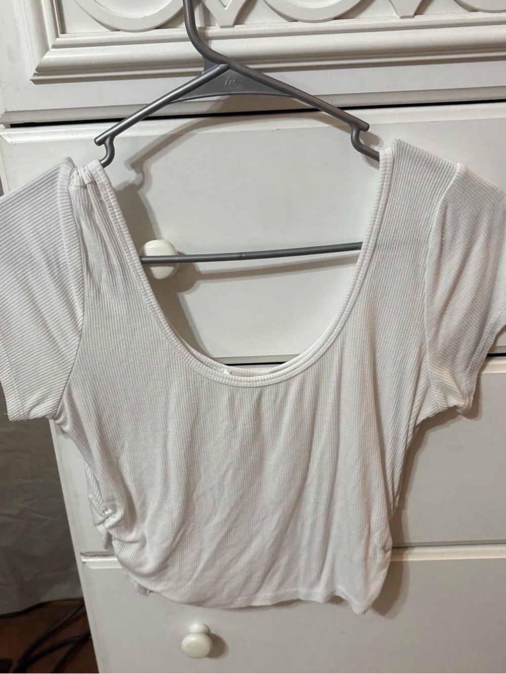 Fashion Nova/ Bozzolo Basic White Ribbed Scoop Lightweight Crop Top